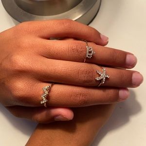 3 piece gold ring set